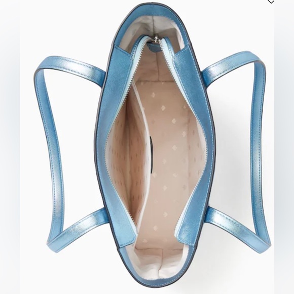 🎉4x HP🎊🆕NWT Kate Spade ♠️ Frost Sky Tinsel Tote - Picture 3 of 8